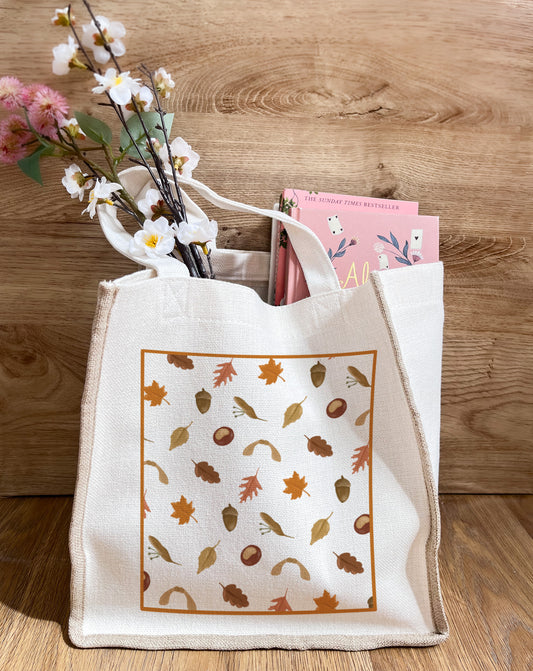 Woodland Treasures/ Autumn Linen Gusset Bag