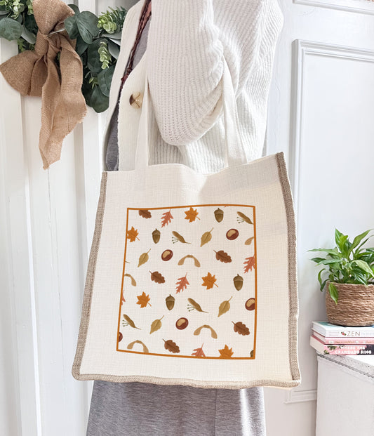 Woodland Treasures/ Autumn Linen Gusset Bag