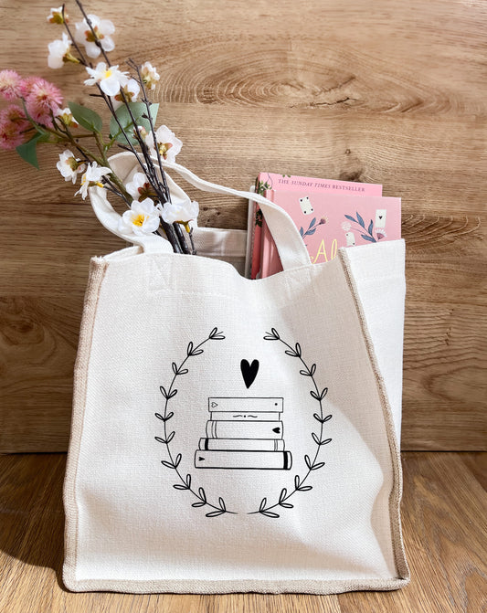 Book Love Linen Gusset Bag