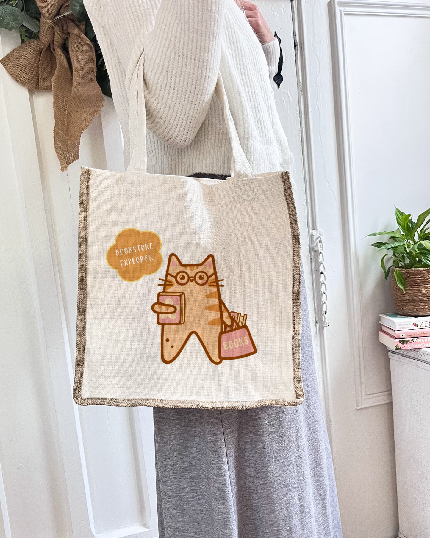 Bookstore Explorer Linen Gusset Bag
