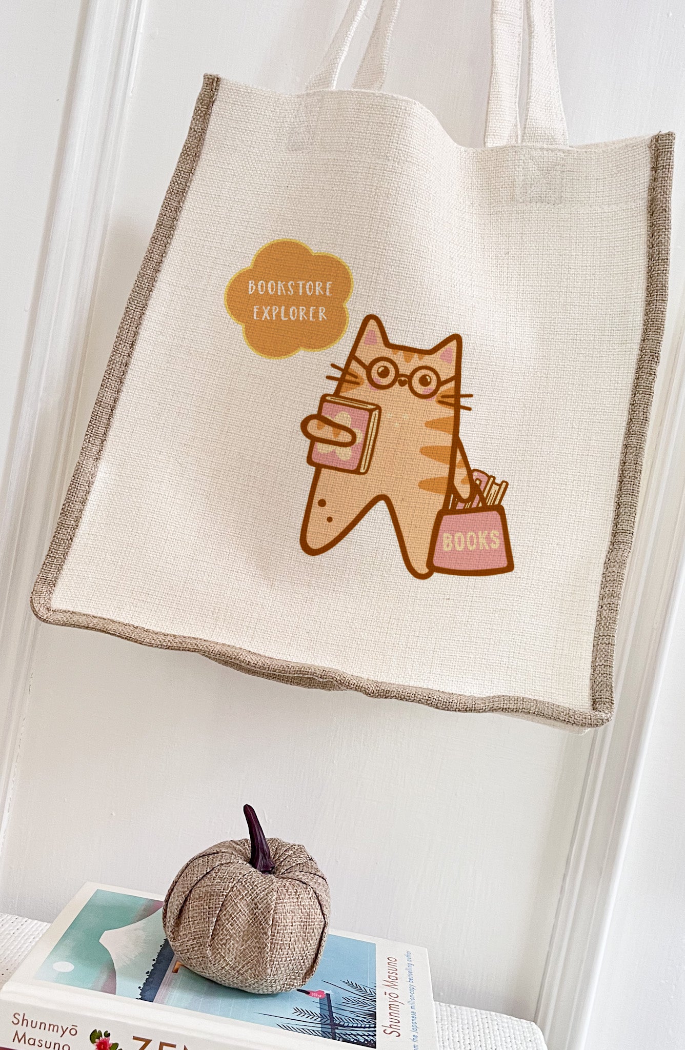 Bookstore Explorer Linen Gusset Bag