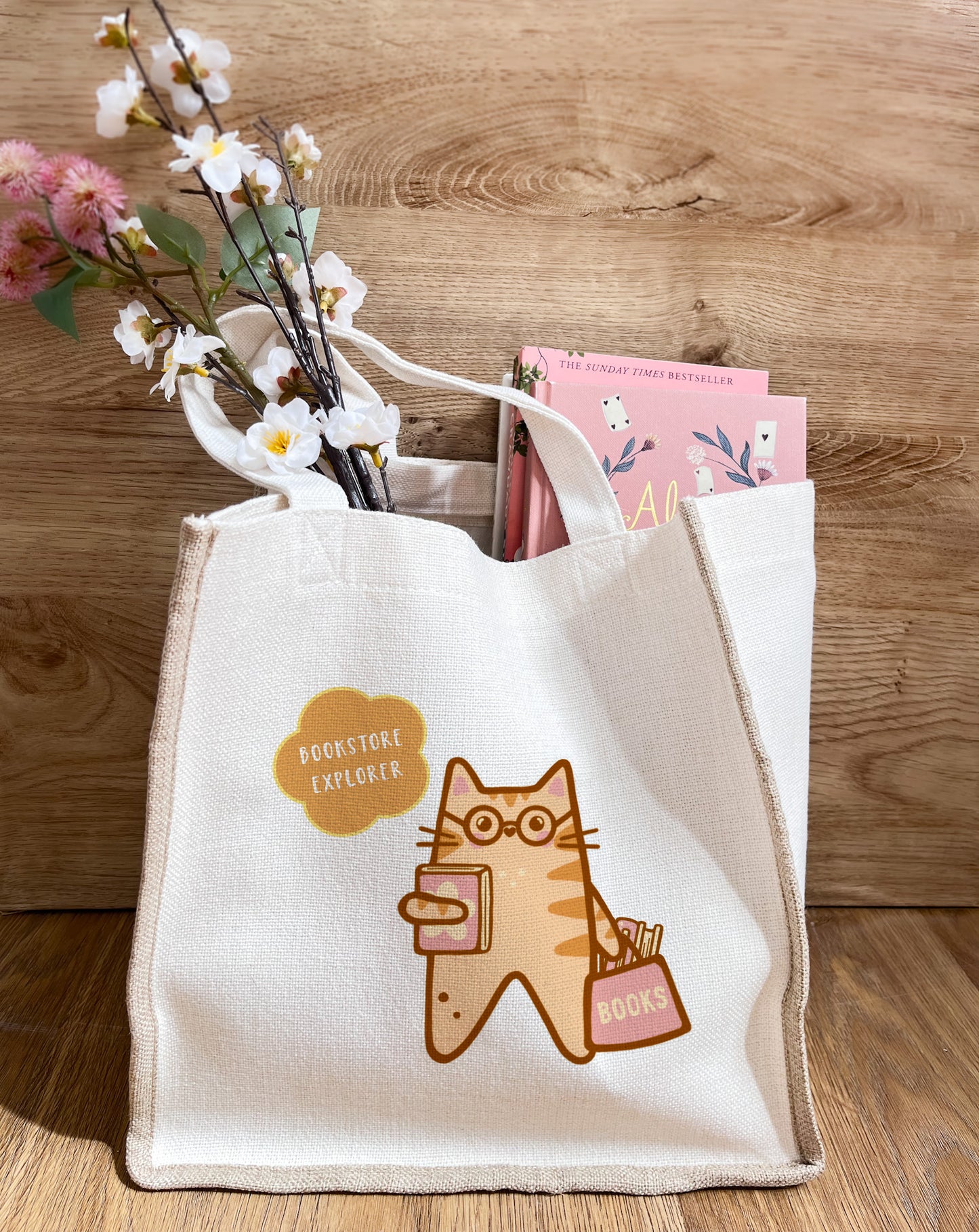 Bookstore Explorer Linen Gusset Bag