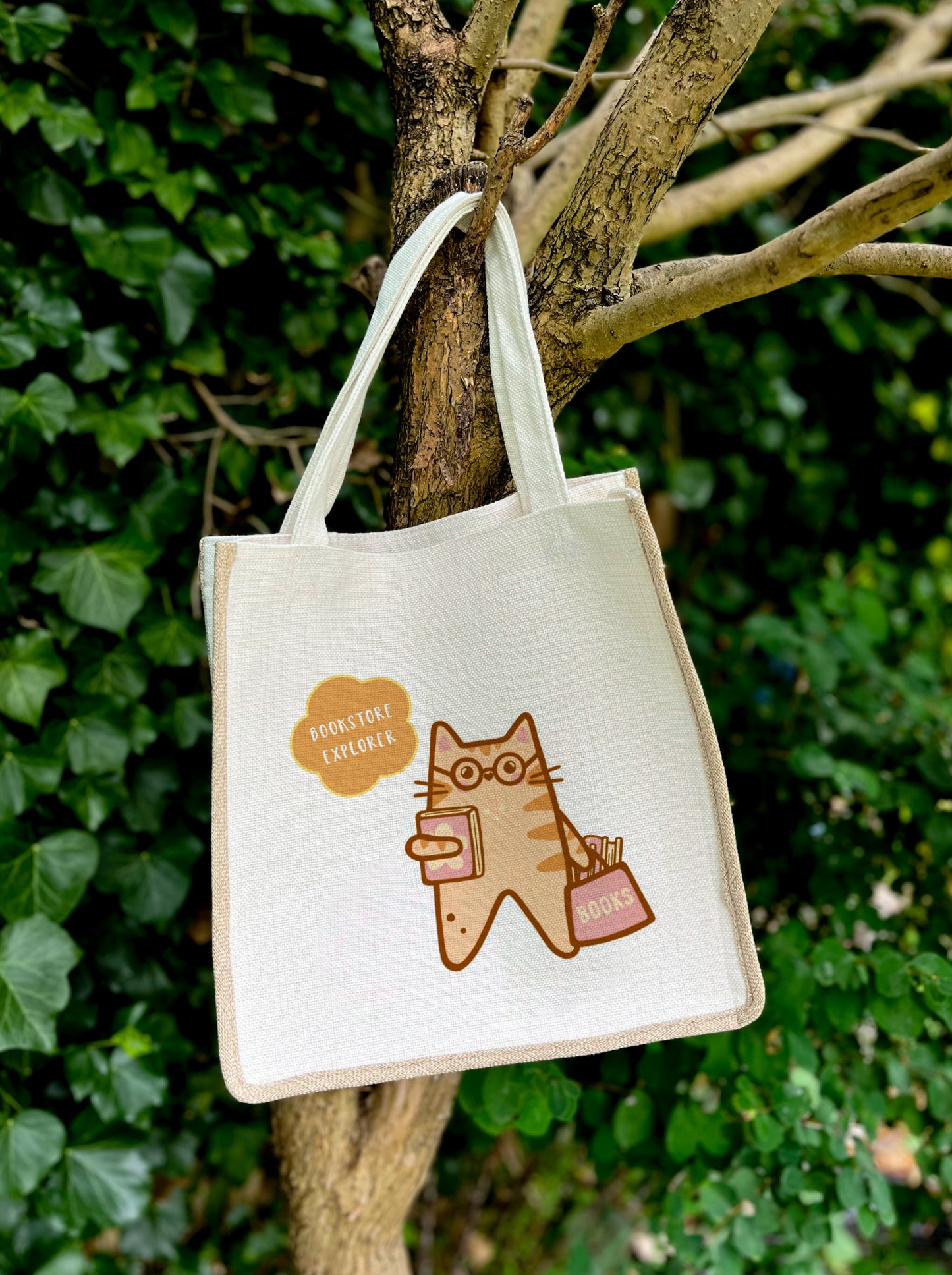Bookstore Explorer Linen Gusset Bag