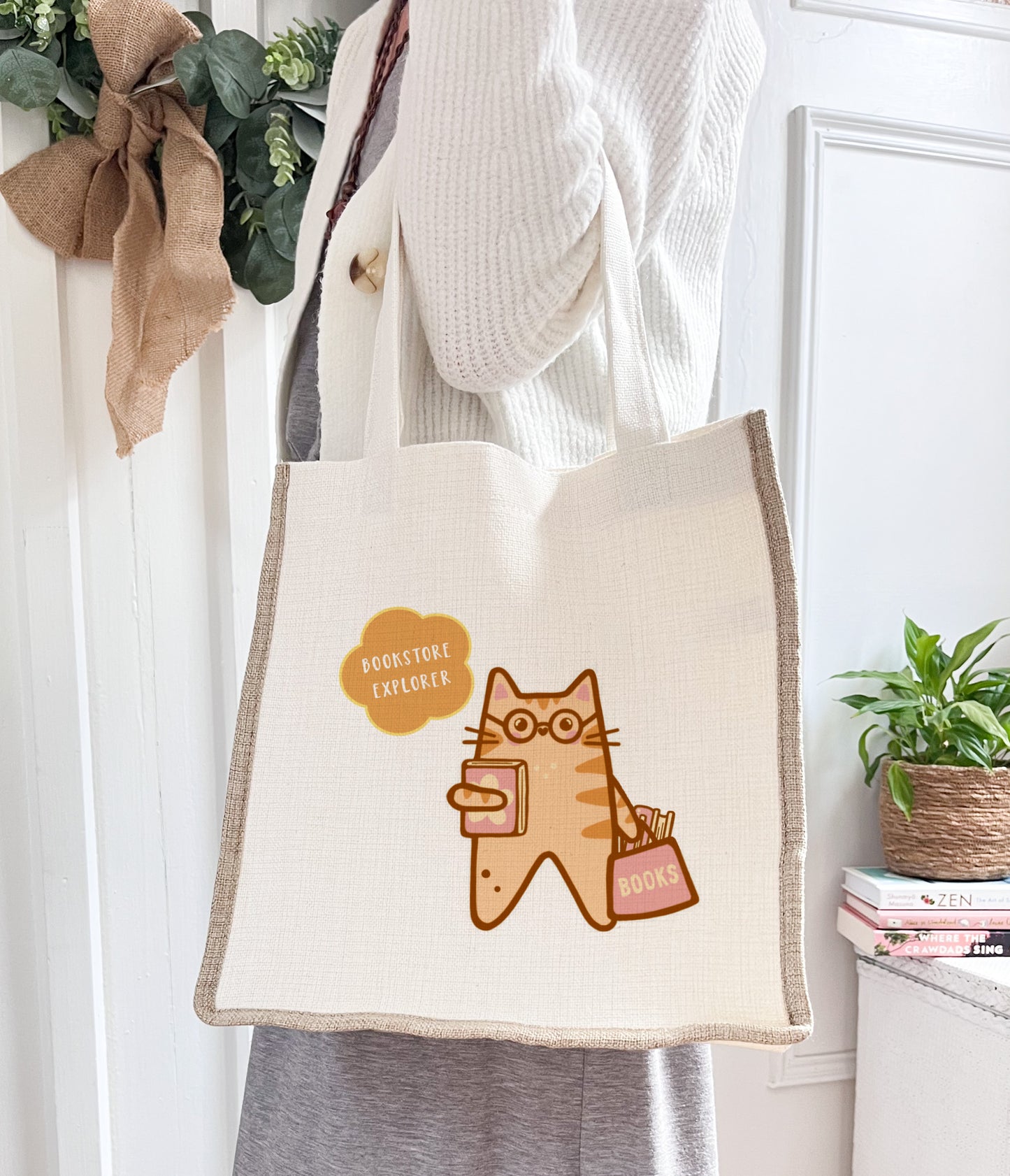 Bookstore Explorer Linen Gusset Bag