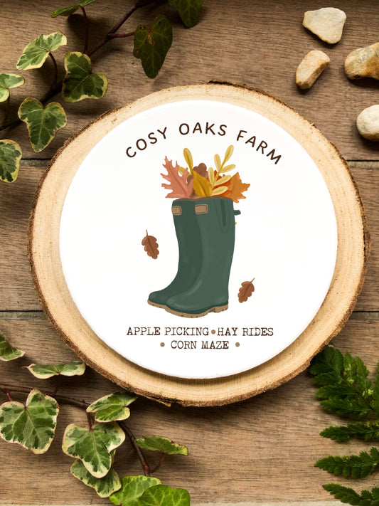 Cosy Oaks Farm/Autumn MDF Coaster