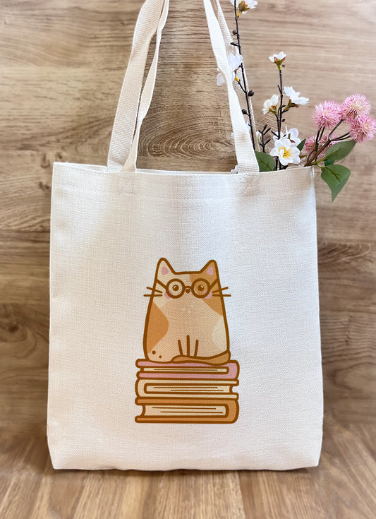 Hazel Bookworm Cat Book/Tote Bag