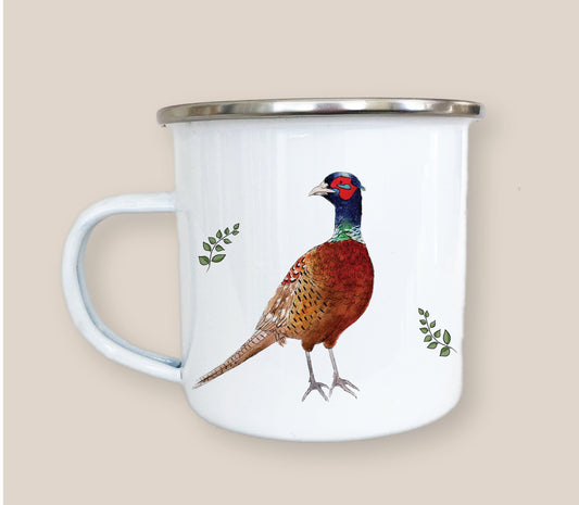 SECONDS Country Pheasant Enamel Mug
