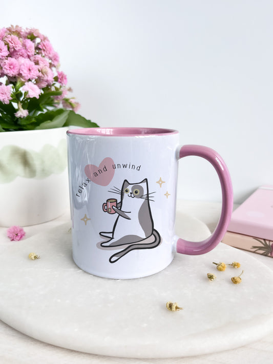 Relax & Unwind Cat Mug