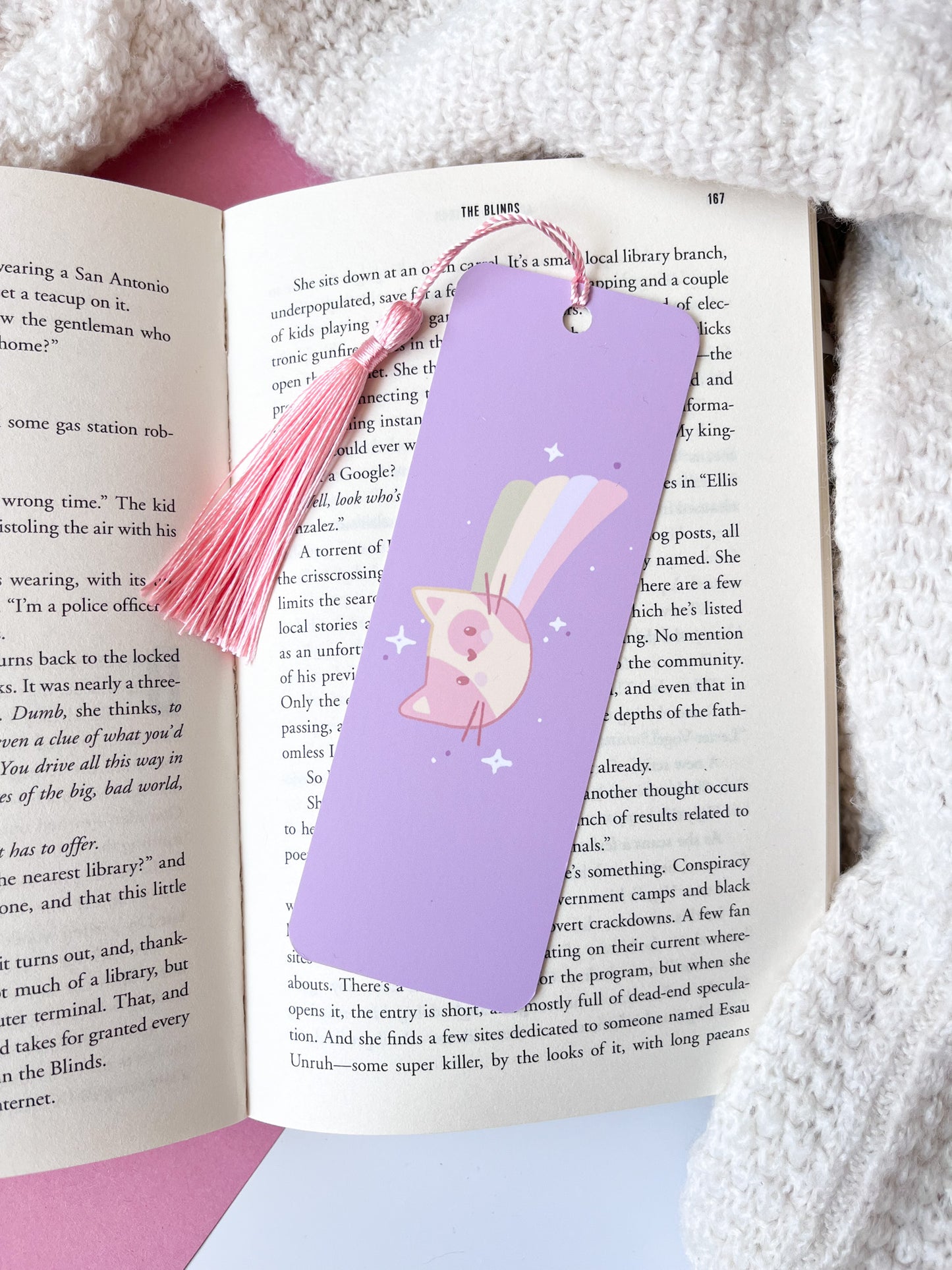 Shooting Star Cat Bookmark
