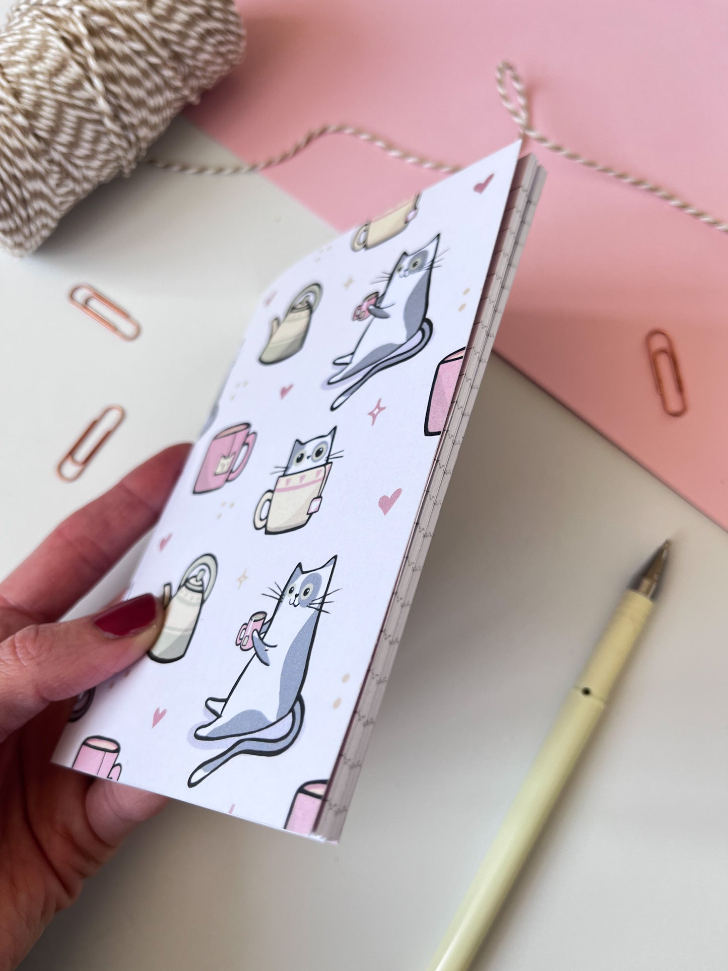 Cuppa Cats A6 Lined Pocket Notebook