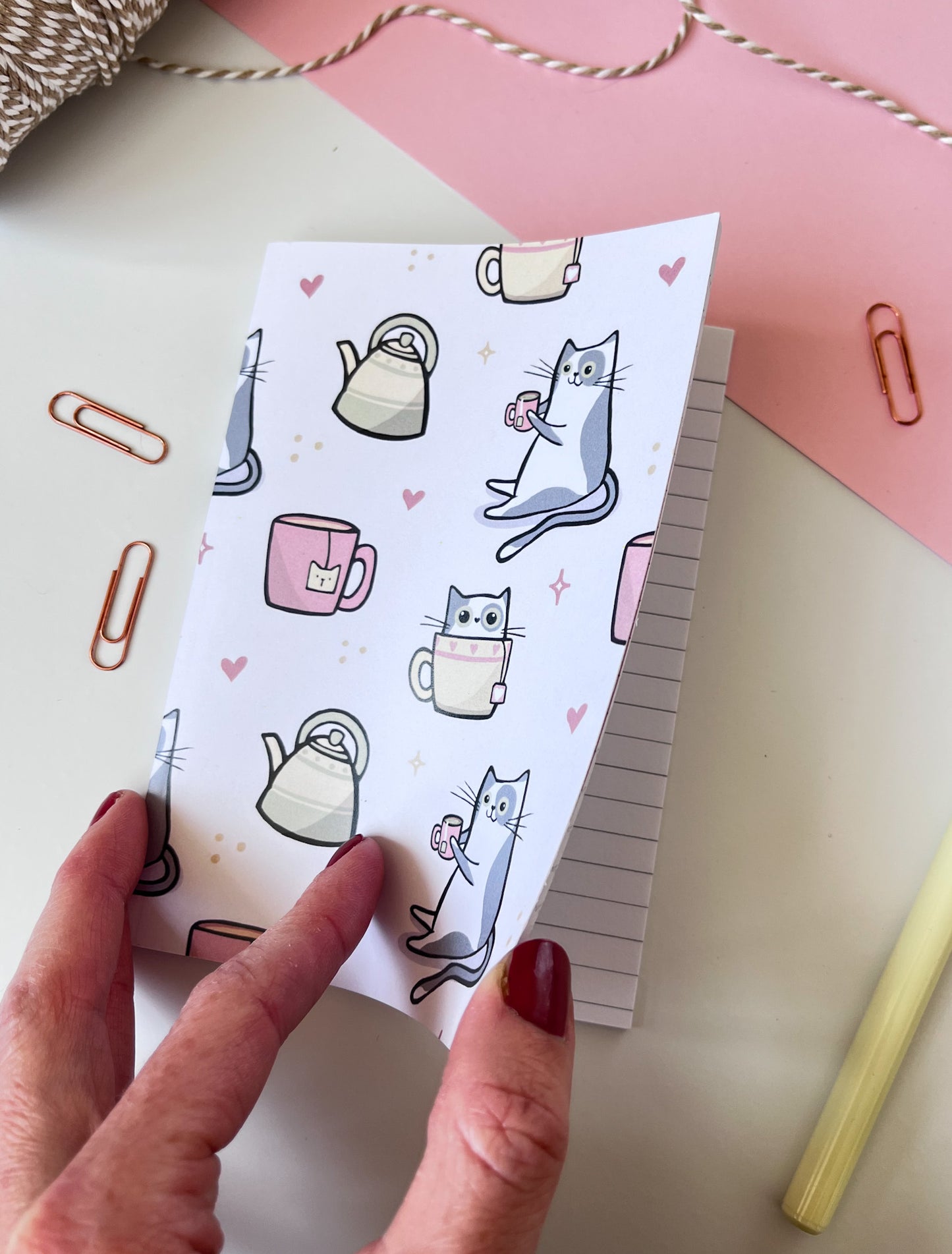 Cuppa Cats A6 Lined Pocket Notebook