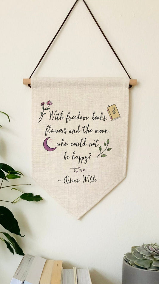 Oscar Wilde Quote linen Flag