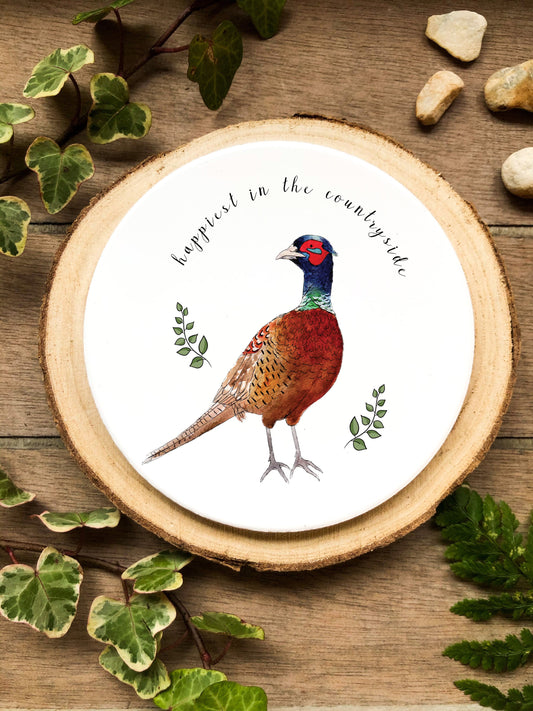 Country Pheasant Ceramic Coaster