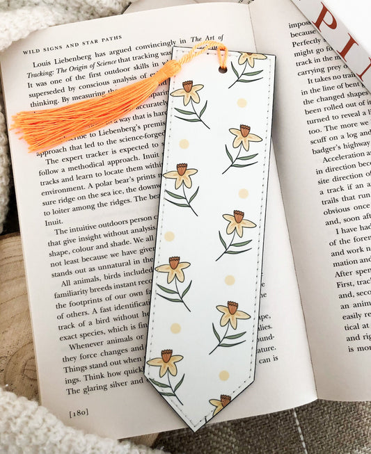 Happy Daffodils Vegan Leather Bookmark
