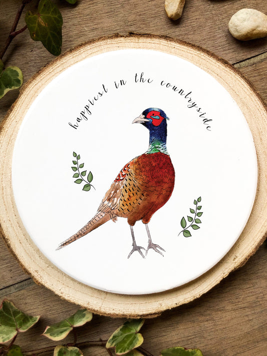 Country Pheasant Ceramic Coaster