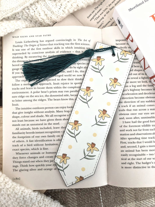 Happy Daffodils Vegan Leather Bookmark