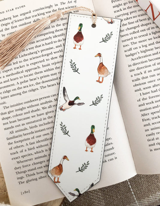 Country Ducks Vegan Leather Bookmark