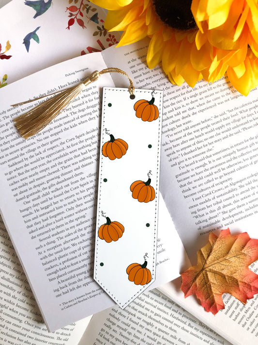 Pumpkin Vegan Leather Bookmark