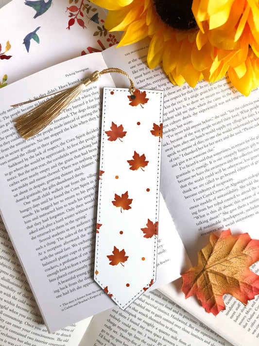 Autumn Maples Vegan Leather Bookmark