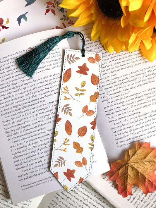 Fall Foliage Vegan Leather Bookmark