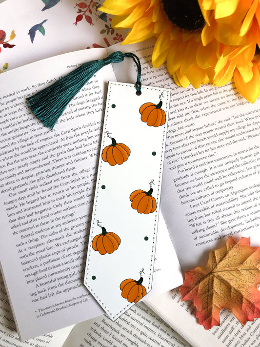 Pumpkin Vegan Leather Bookmark
