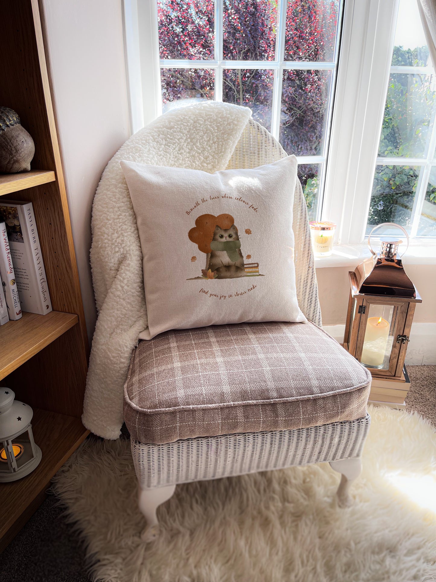 Cosy Autumn Cat Cushion