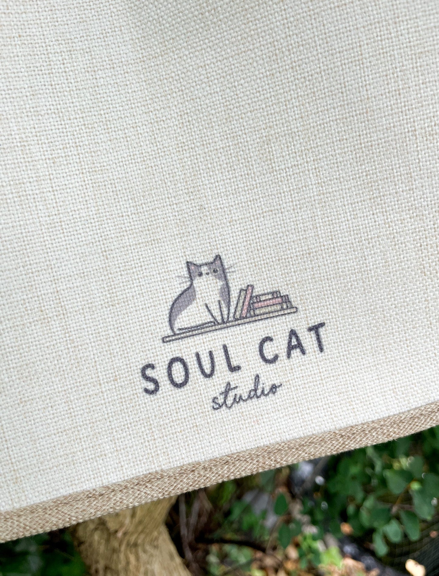 Cuppa Cats Cat Linen Gusset Bag