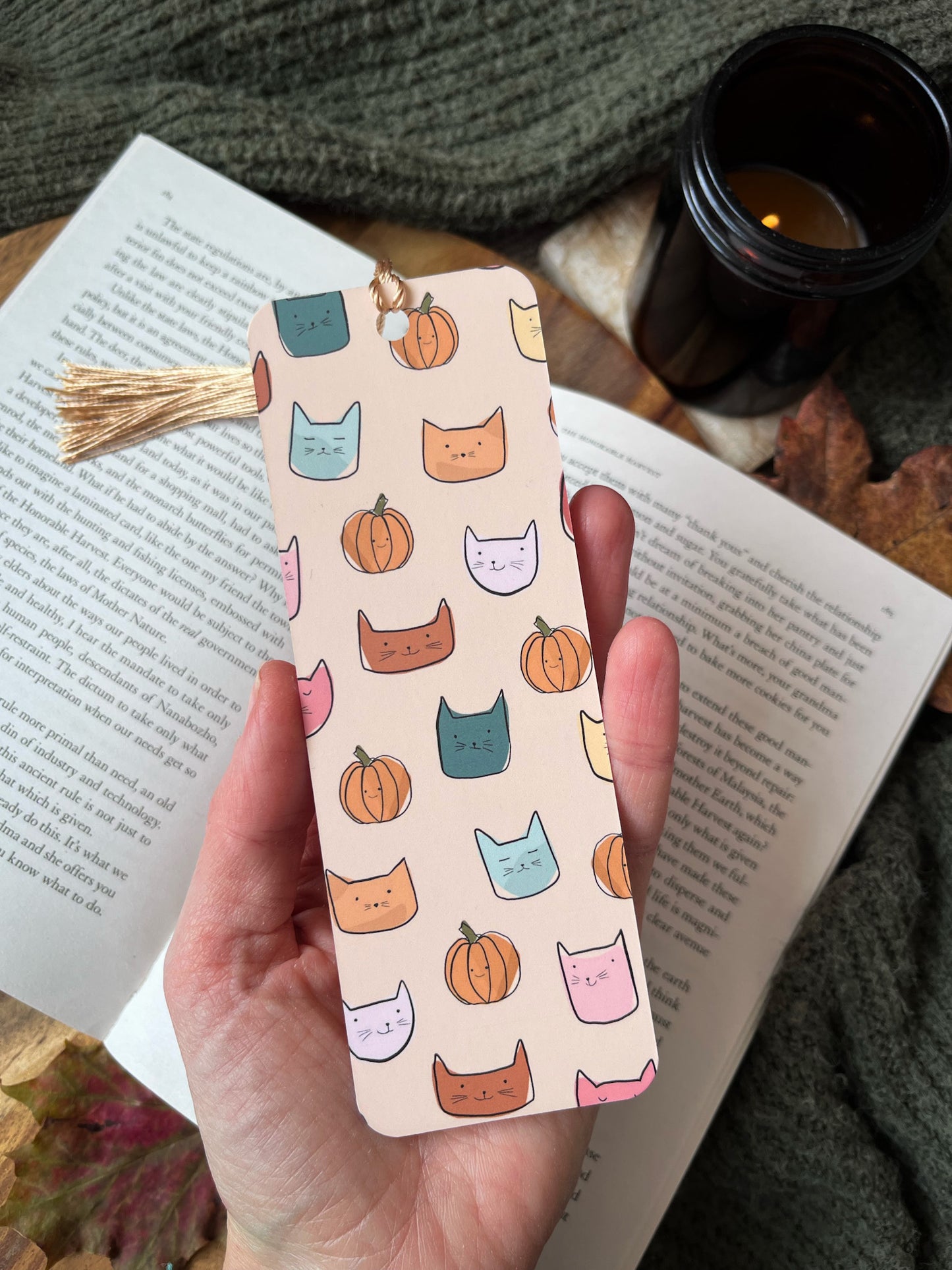 Cats & Pumpkins Card Bookmark