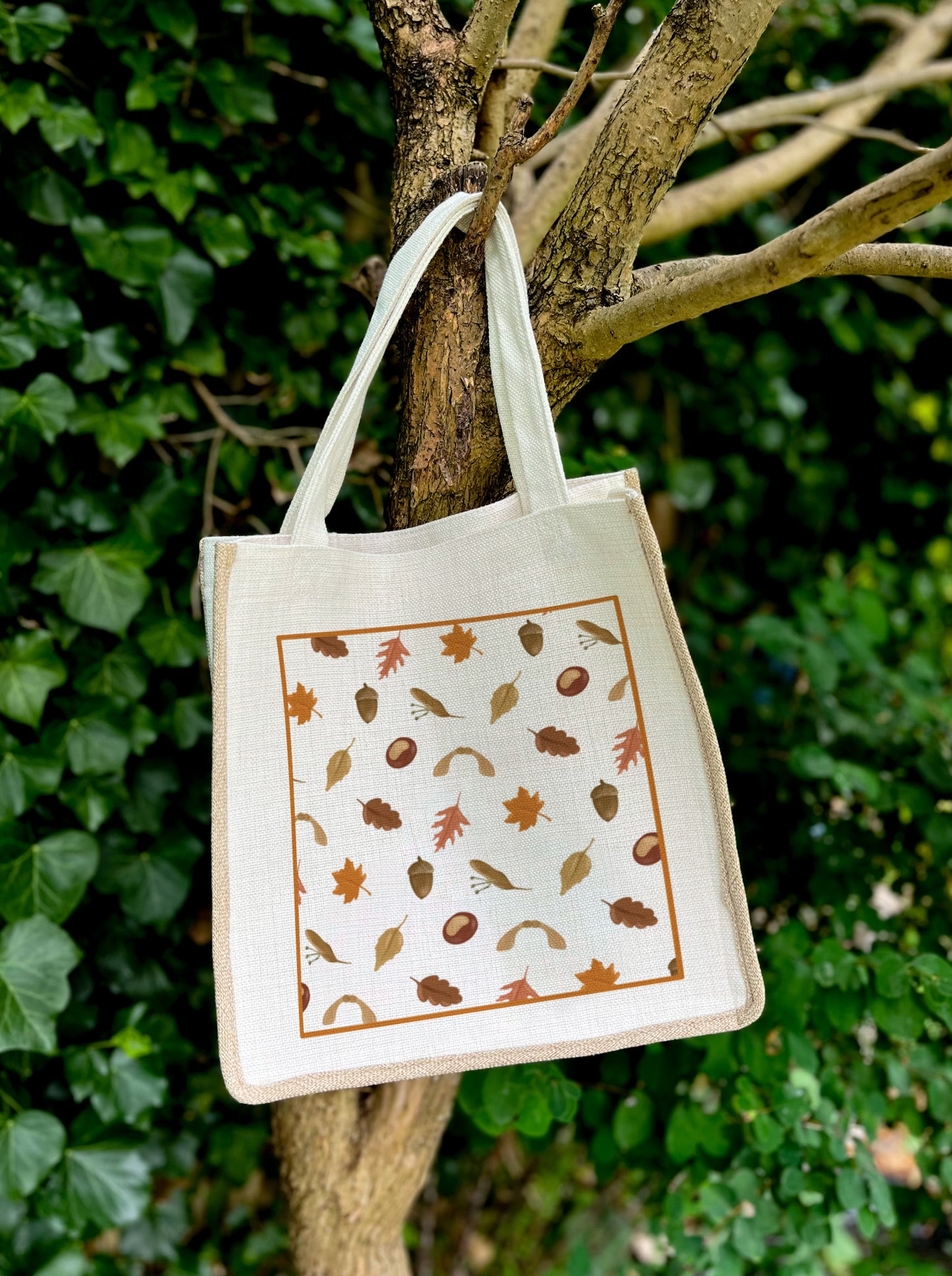 Woodland Treasures/ Autumn Linen Gusset Bag