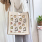 Cuppa Cats Cat Linen Gusset Bag