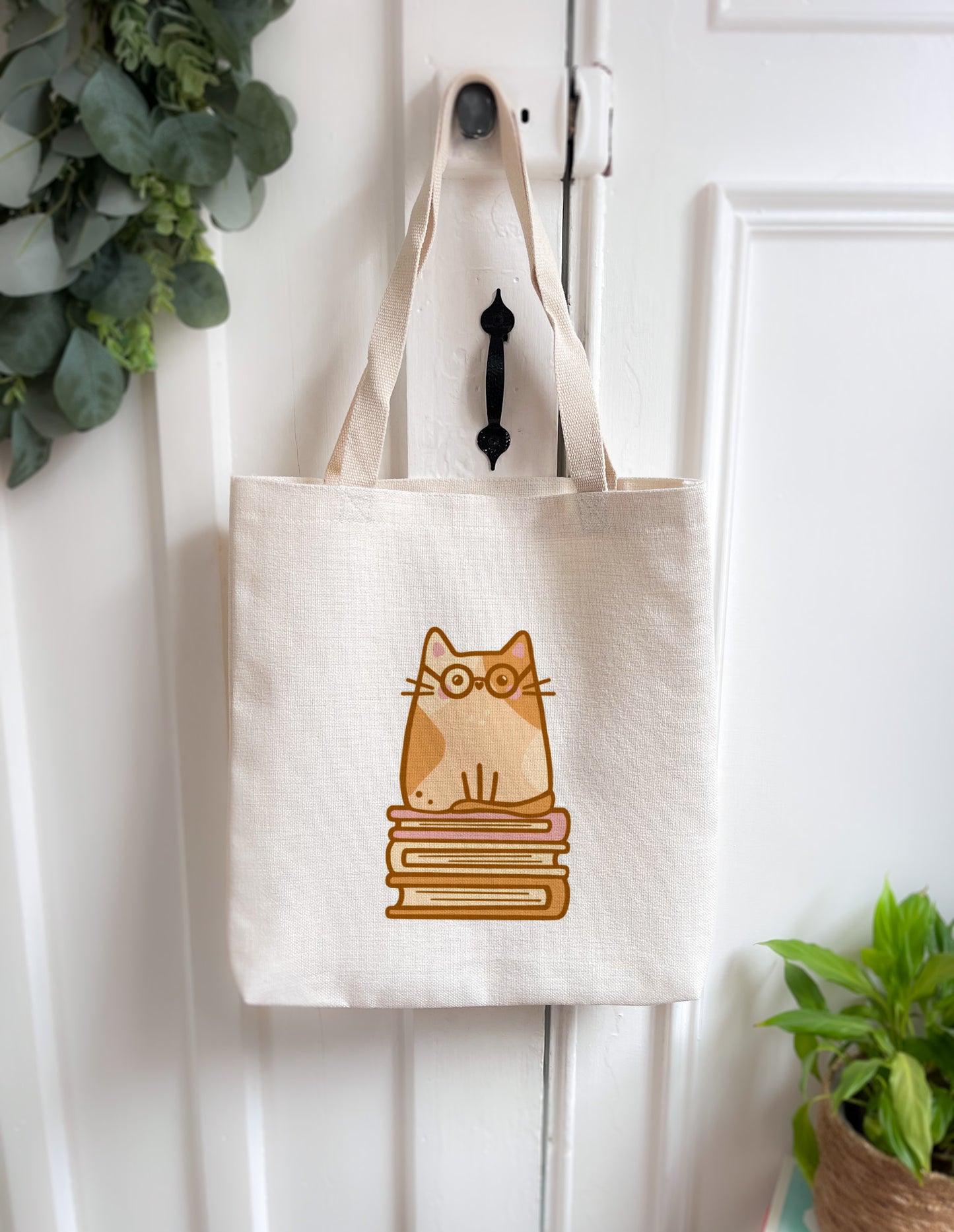 Hazel Bookworm Cat Book/Tote Bag