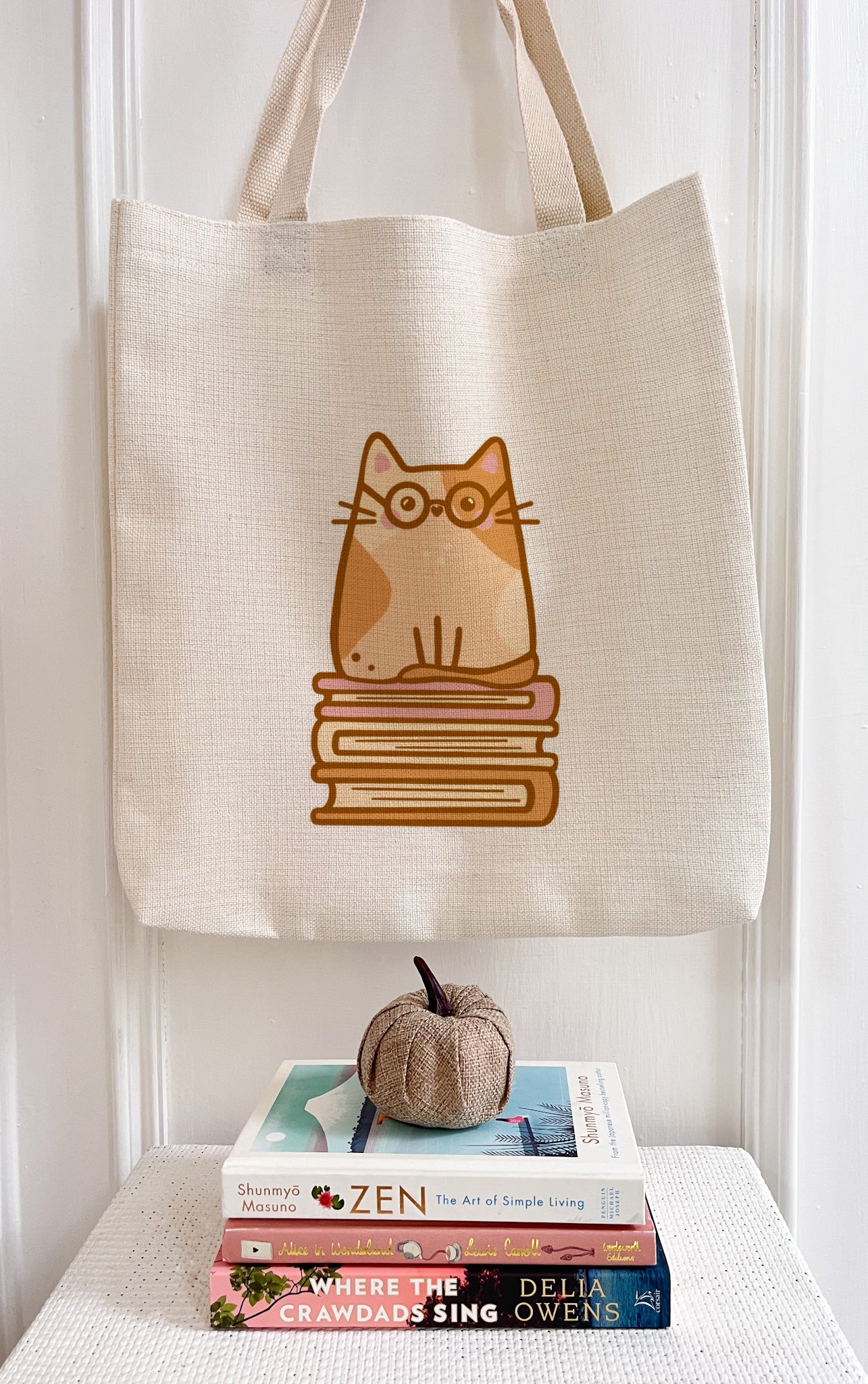 Hazel Bookworm Cat Book/Tote Bag