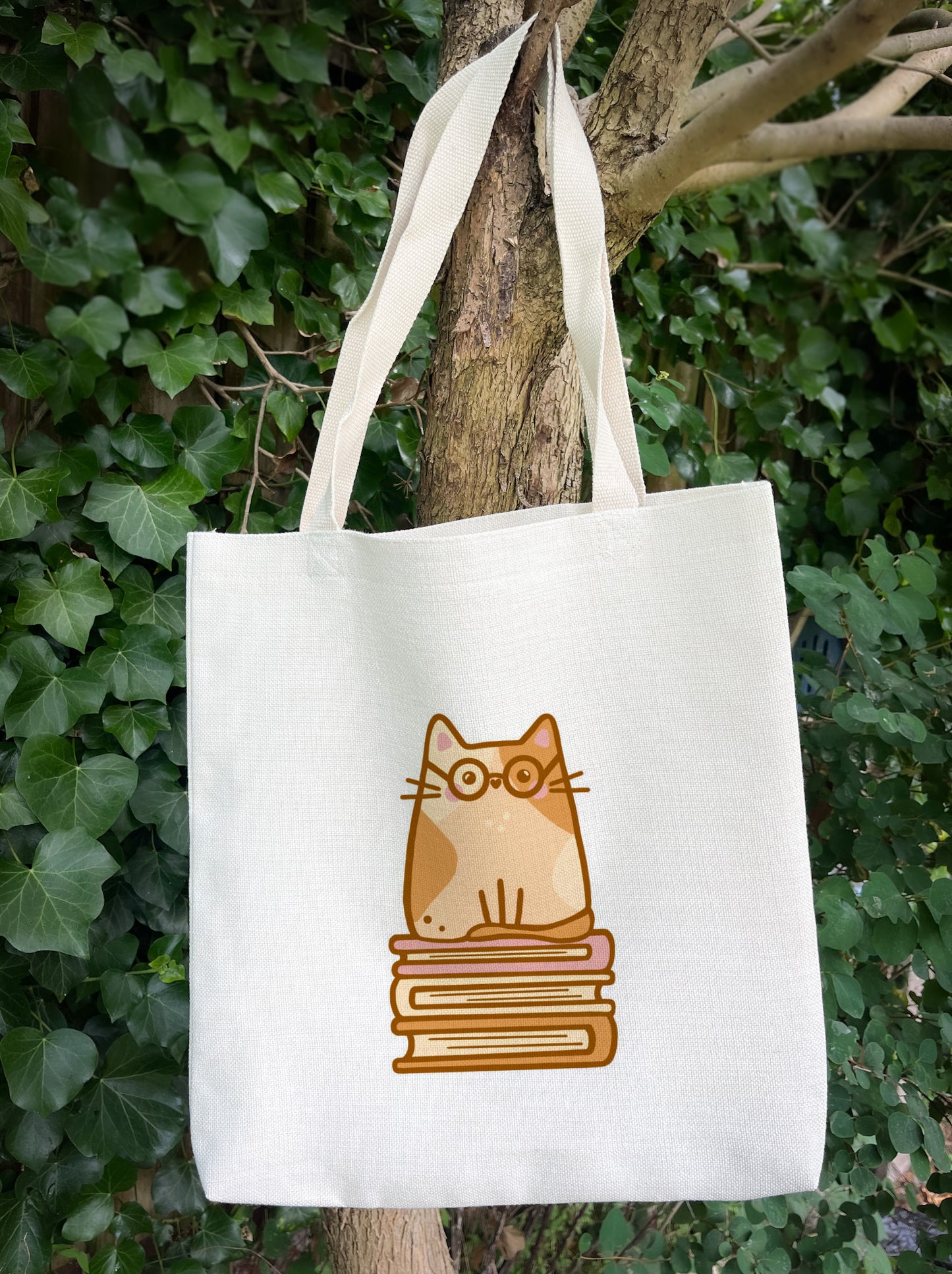 Hazel Bookworm Cat Book/Tote Bag