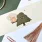 'Best Buds' Cat & Tree Illustration Bookmark