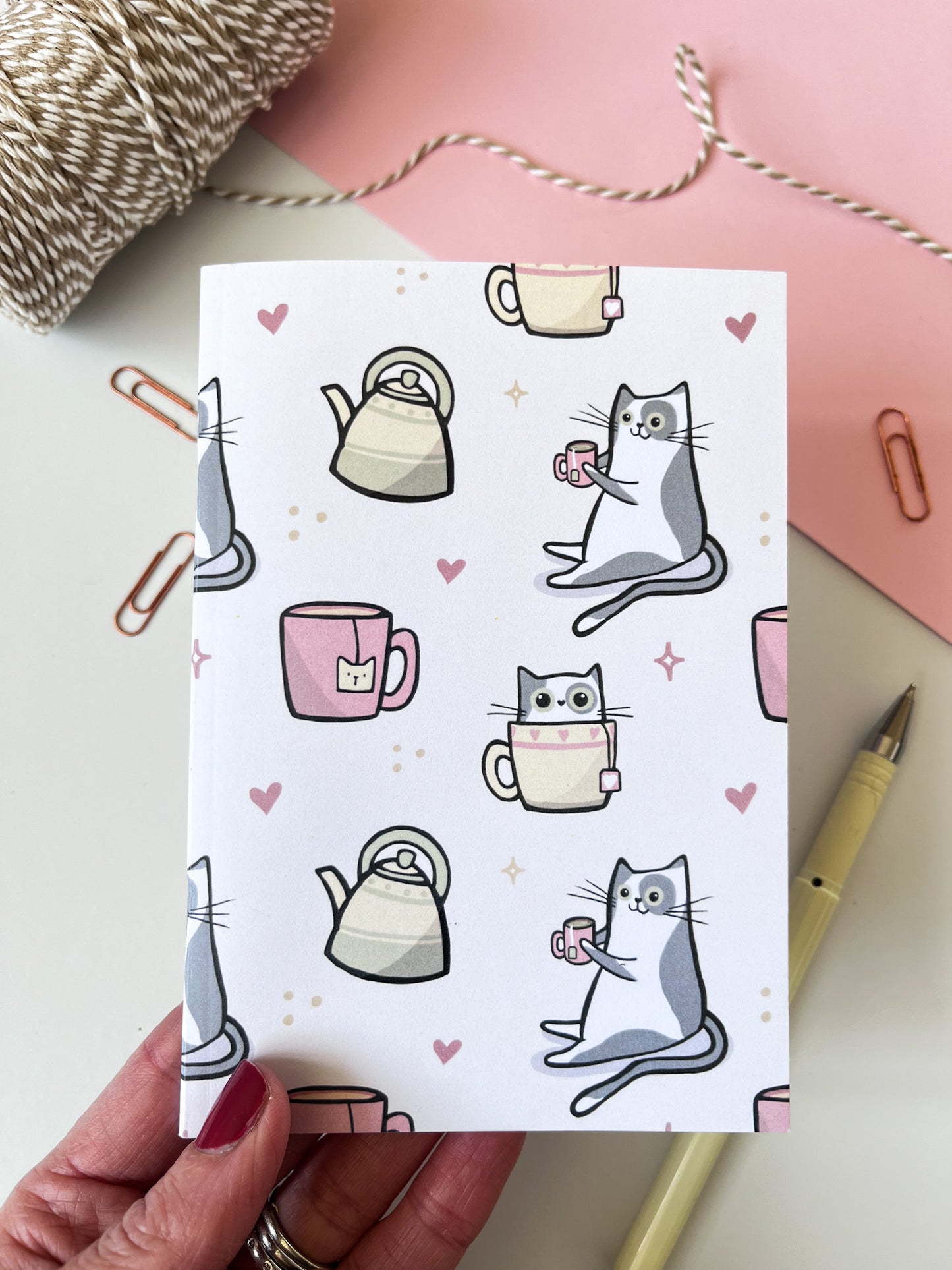 Cuppa Cats A6 Lined Pocket Notebook