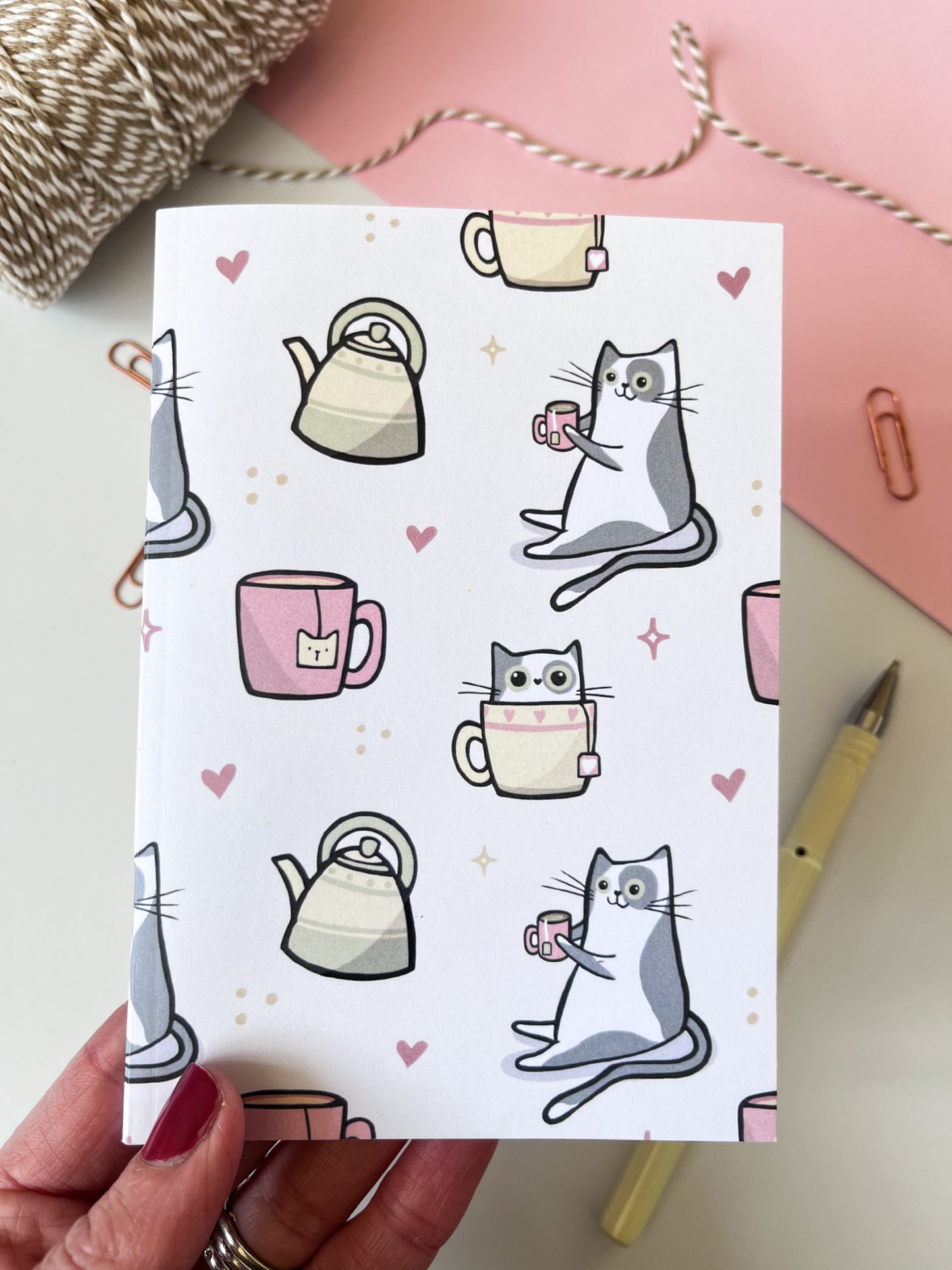 Cuppa Cats A6 Lined Pocket Notebook