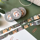 Cat Family Washi Tape - Forest Green