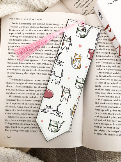 Cat Lover Vegan Leather Bookmark