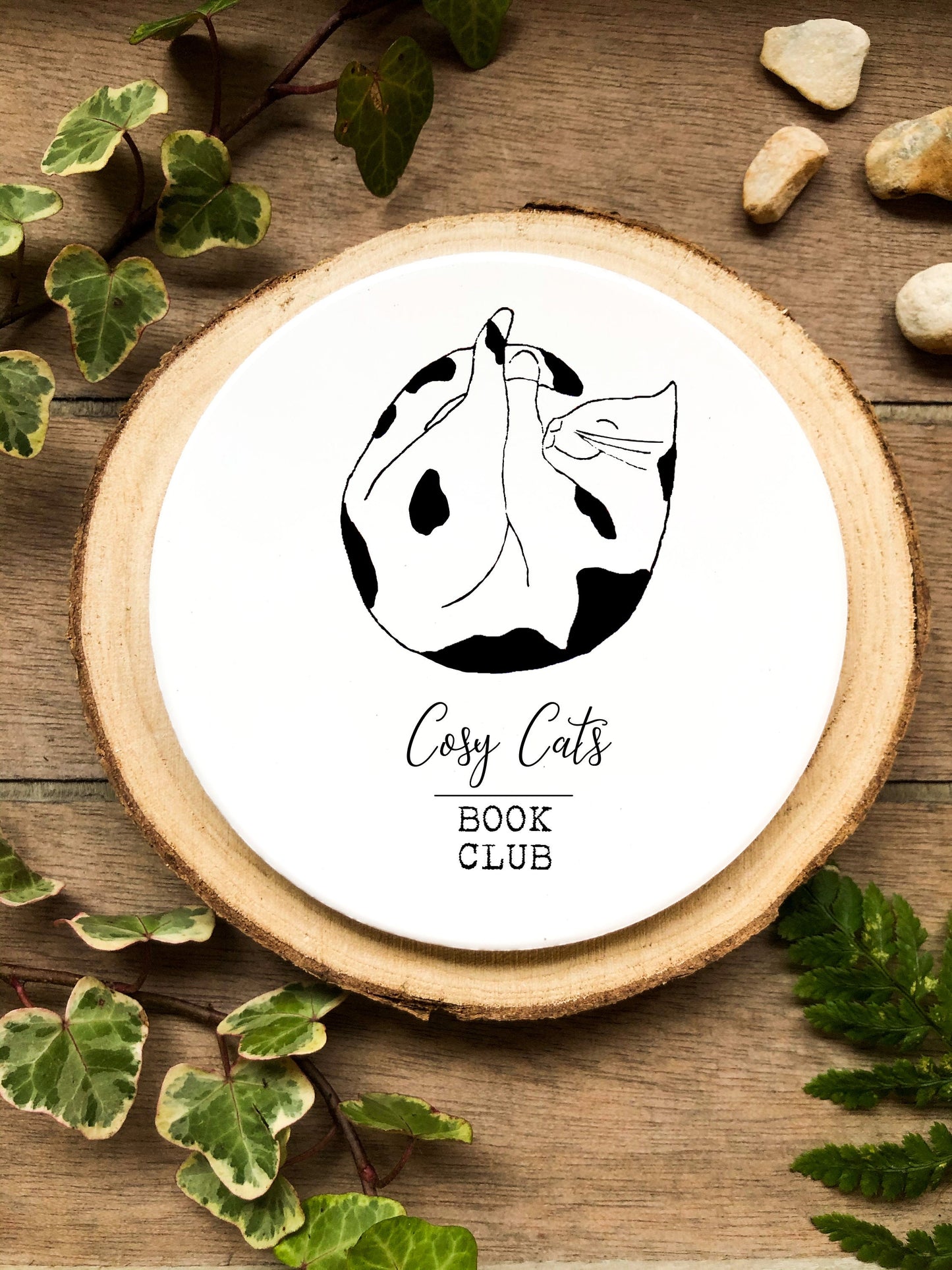 Cosy Cats Bookish Coaster