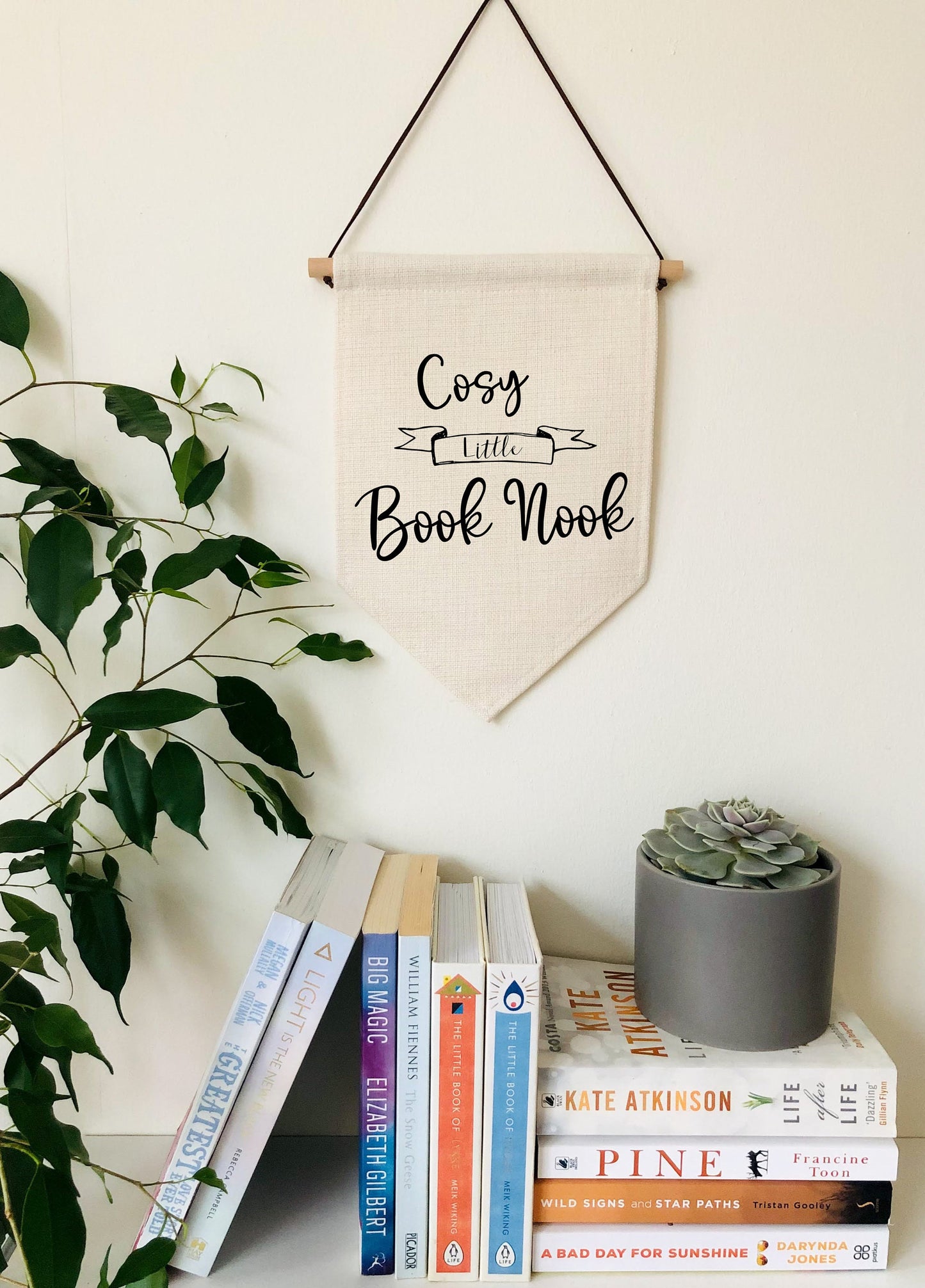 Cosy Little Book Nook linen Flag