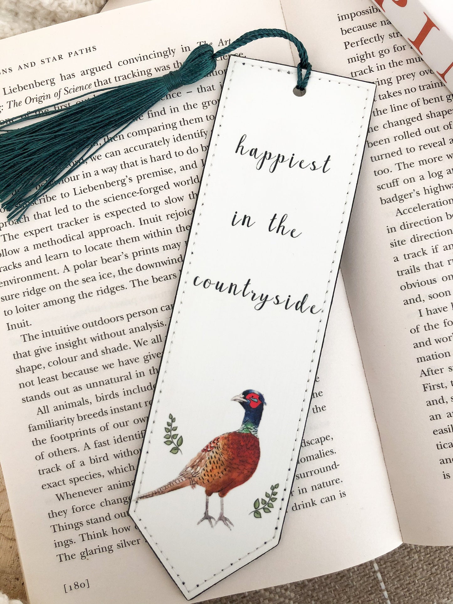 Countryside Pheasant Vegan Leather Bookmark