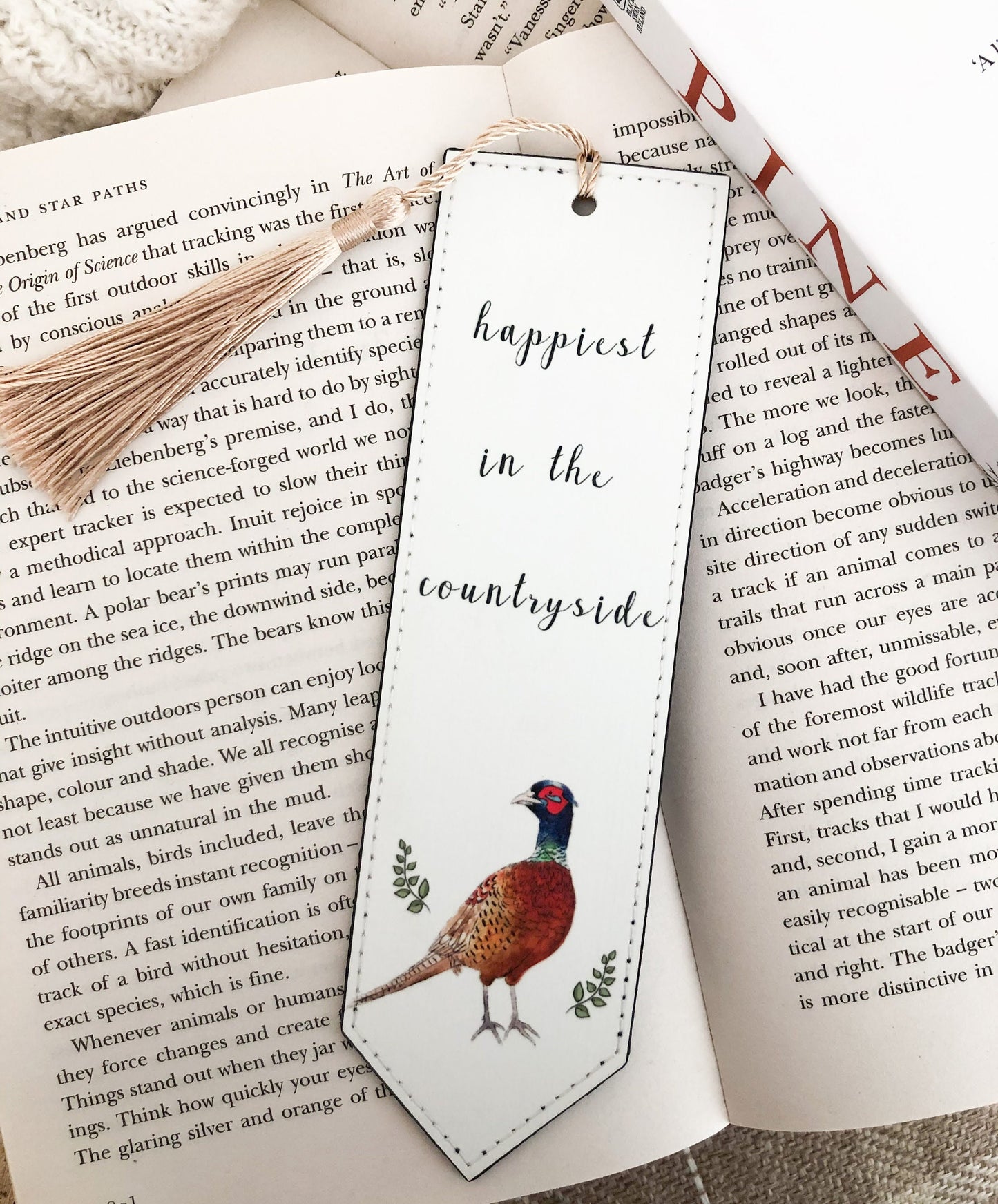 Countryside Pheasant Vegan Leather Bookmark