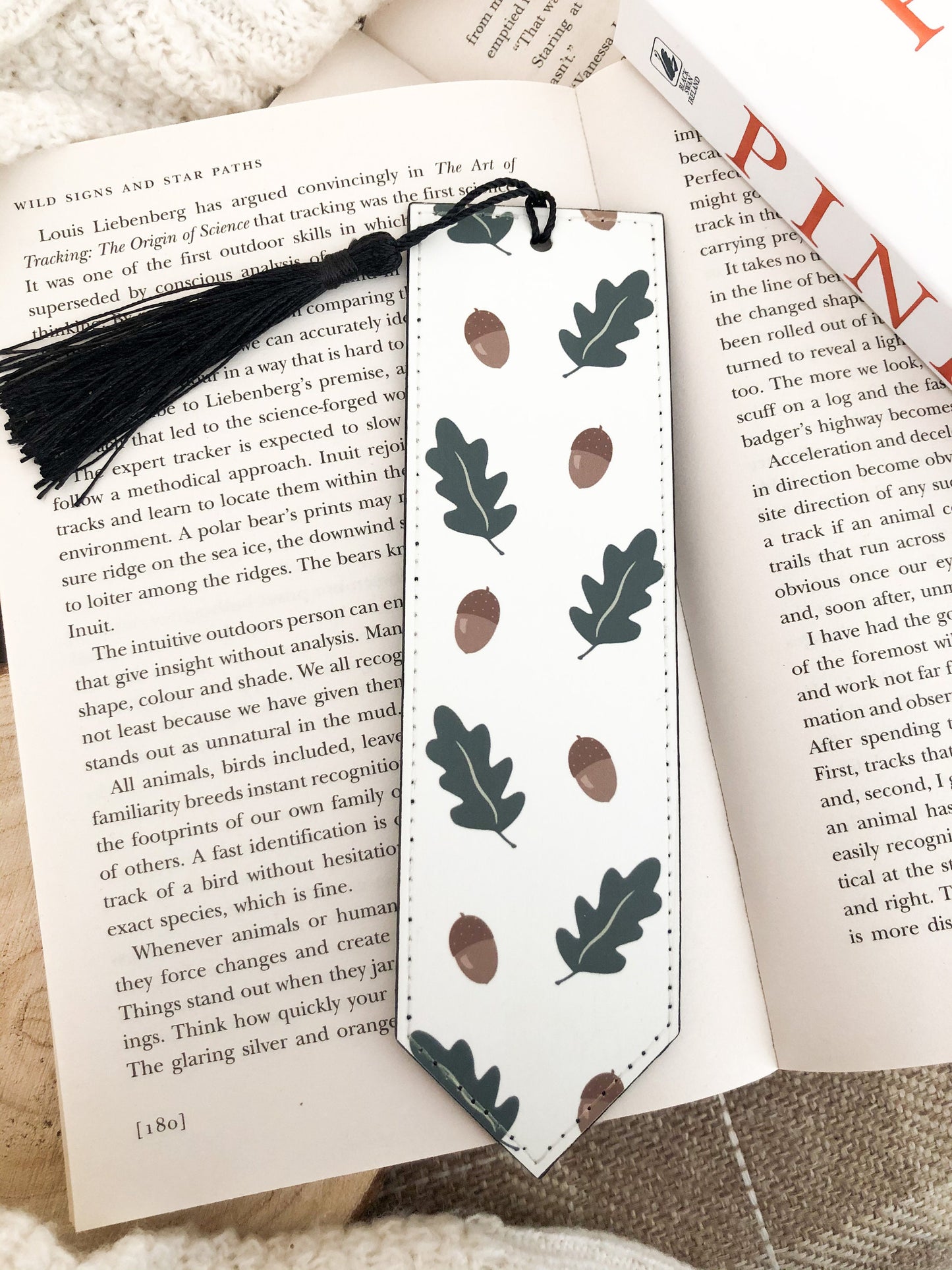 Oak Leaf & Acorns Vegan Leather Bookmark