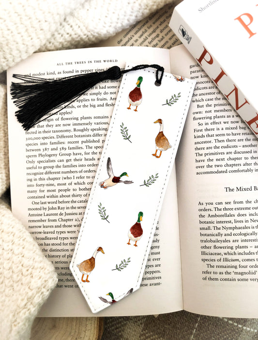 Country Ducks Vegan Leather Bookmark