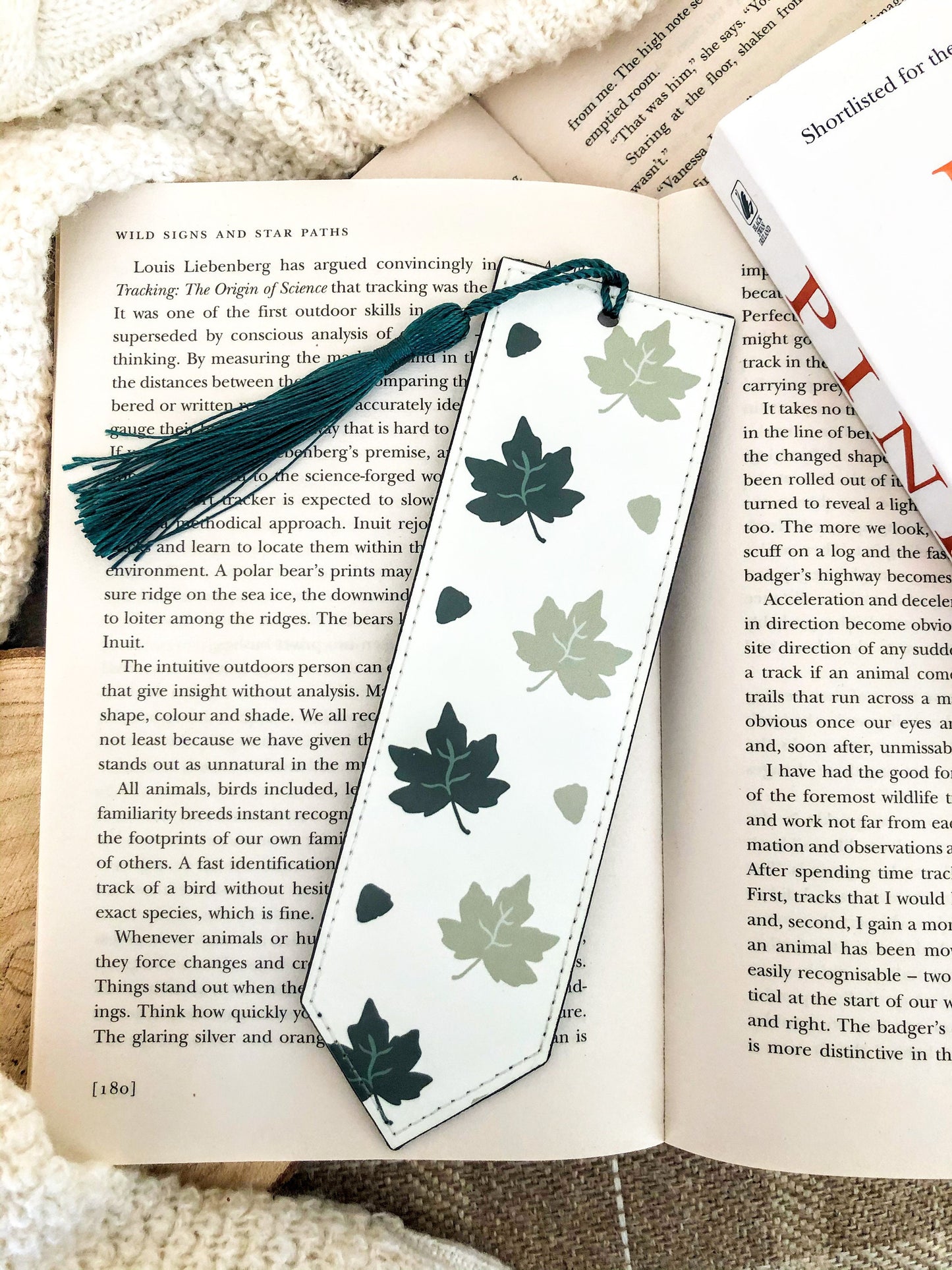 Green Maples Vegan Leather Bookmark