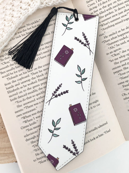 Lavender & Literature Vegan Leather Bookmark