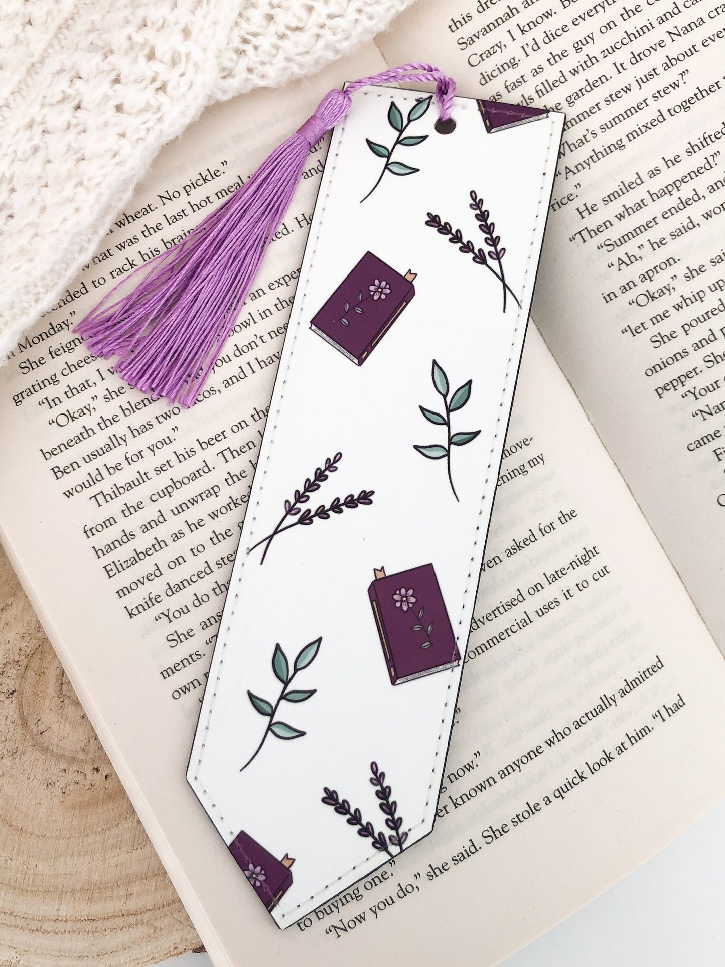 Lavender & Literature Vegan Leather Bookmark