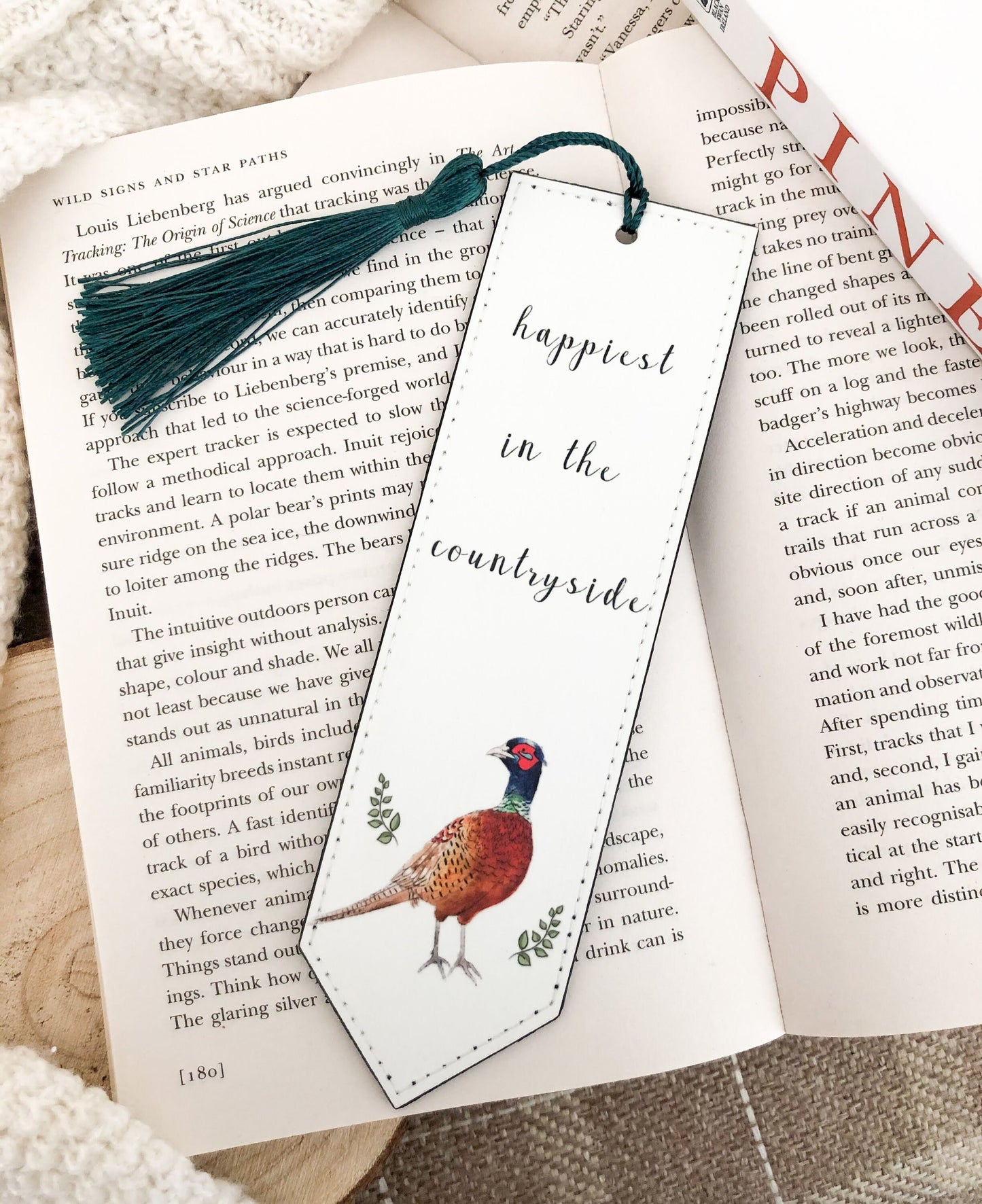 Countryside Pheasant Vegan Leather Bookmark