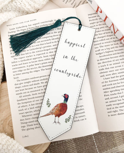 Countryside Pheasant Vegan Leather Bookmark