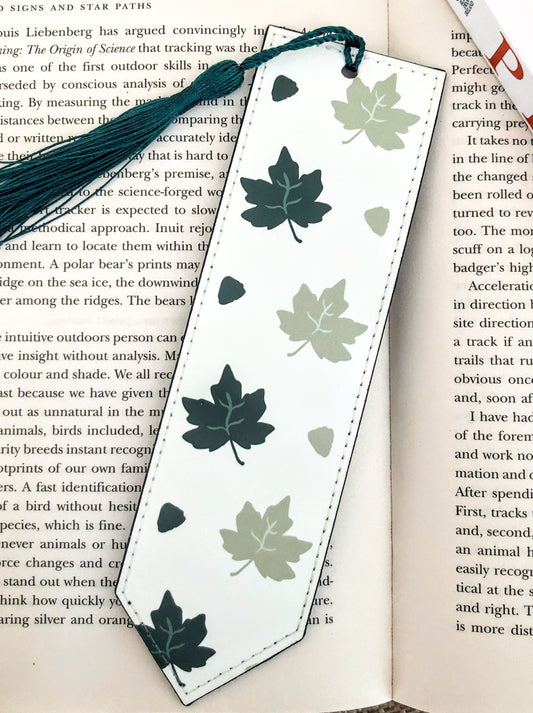 Green Maples Vegan Leather Bookmark